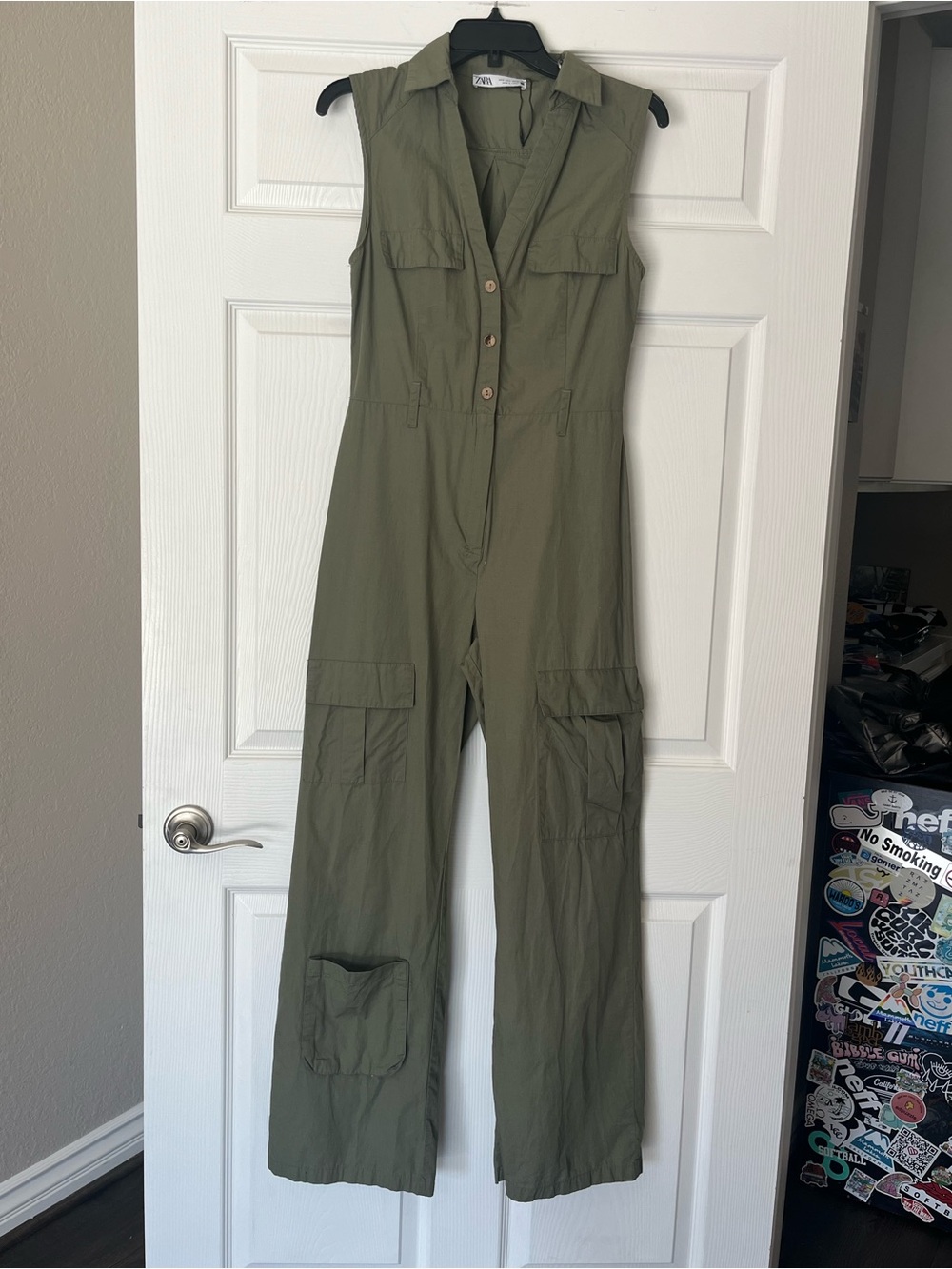 Zara Sleeveless Cargo Jumpsuit